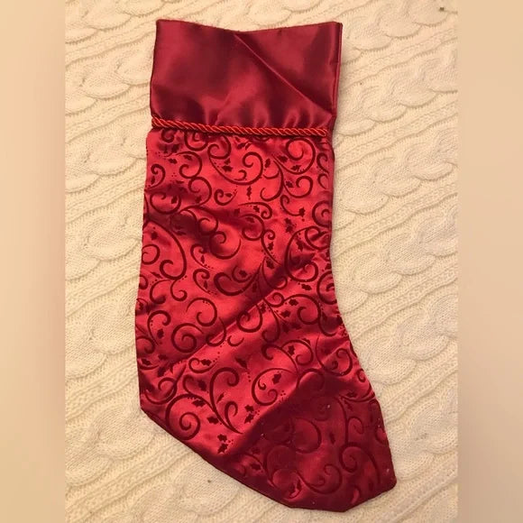 Luxury Red Velvet Christmas Stocking – Classic Holiday Decoration