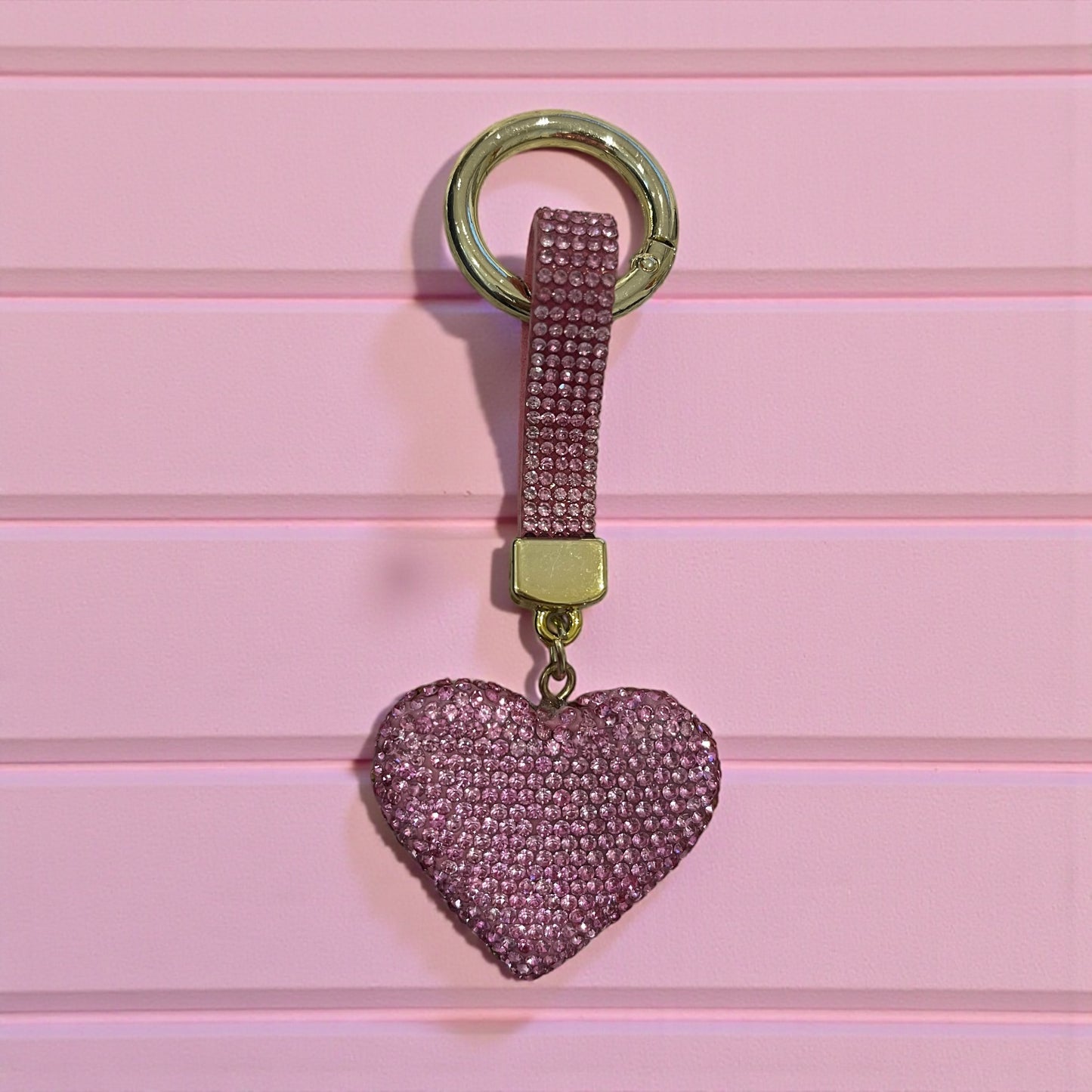 Rhinestone Heart Keychain – Sparkly Crystal Charm
