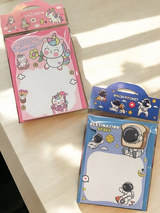Stand-up Cute Unicorn, Astronaut Sticky Note
