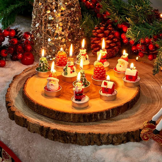 Christmas Tealight Candle Set – Festive Decorative Candles (Box of 12)