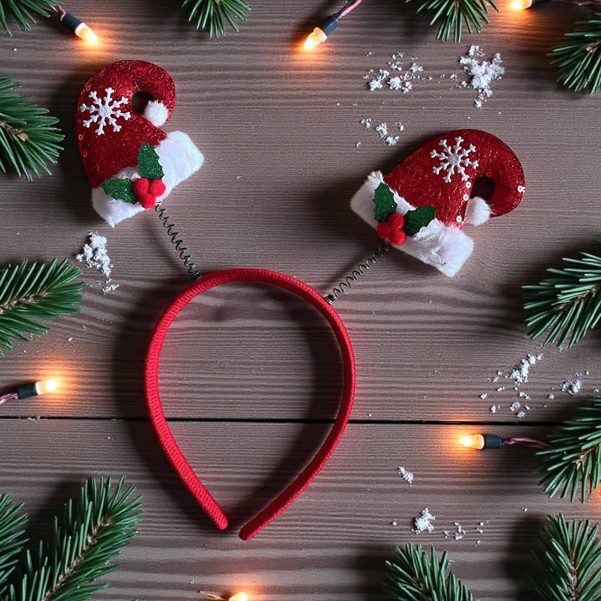 🎄 Christmas Santa Hat Headband – Festive Holiday Hair Accessory