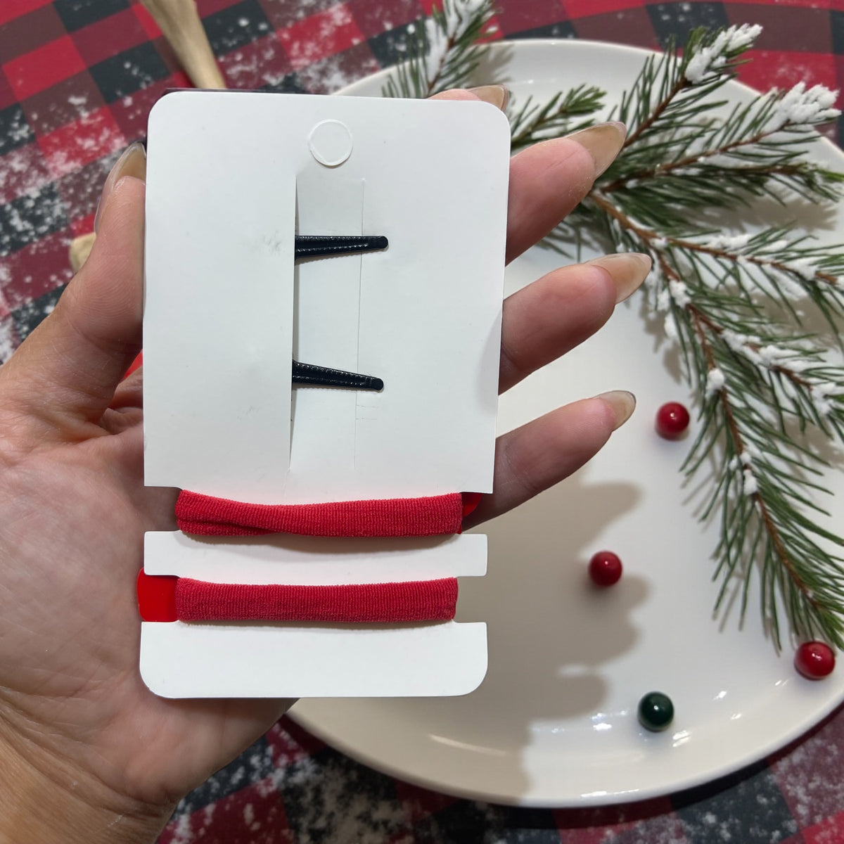 🎄 Christmas Hair Accessories Set (Hair Clips & Hair Ties)