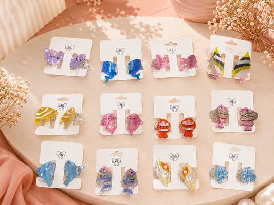 2Pcs Summer Sea-Inspired Hair Clips for Girls – Cute Beach Collection