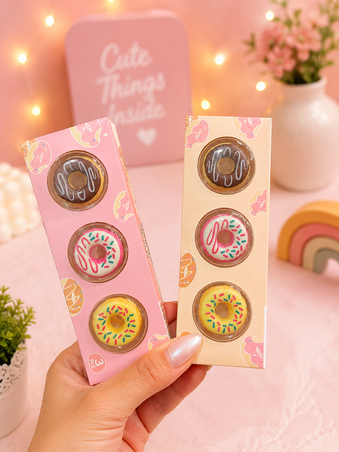 Cute Donut-Shaped Erasers – 3 Piece Set
