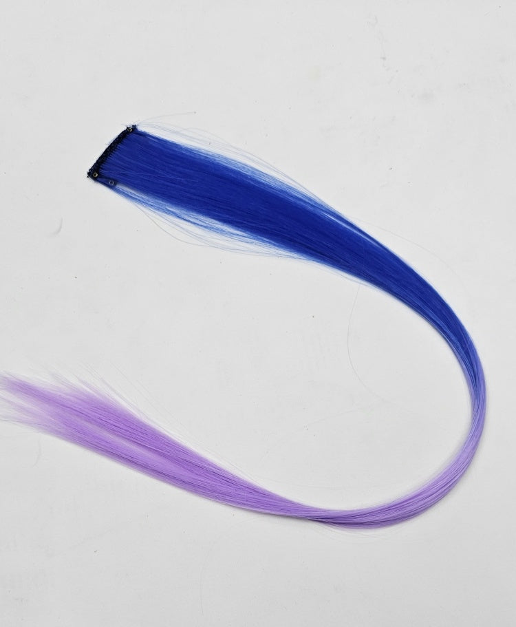 2Pcs Clip in Hair Extensions Synthetic Colored Hair Extensions Party Highlights Long Straight Hairpieces for Women