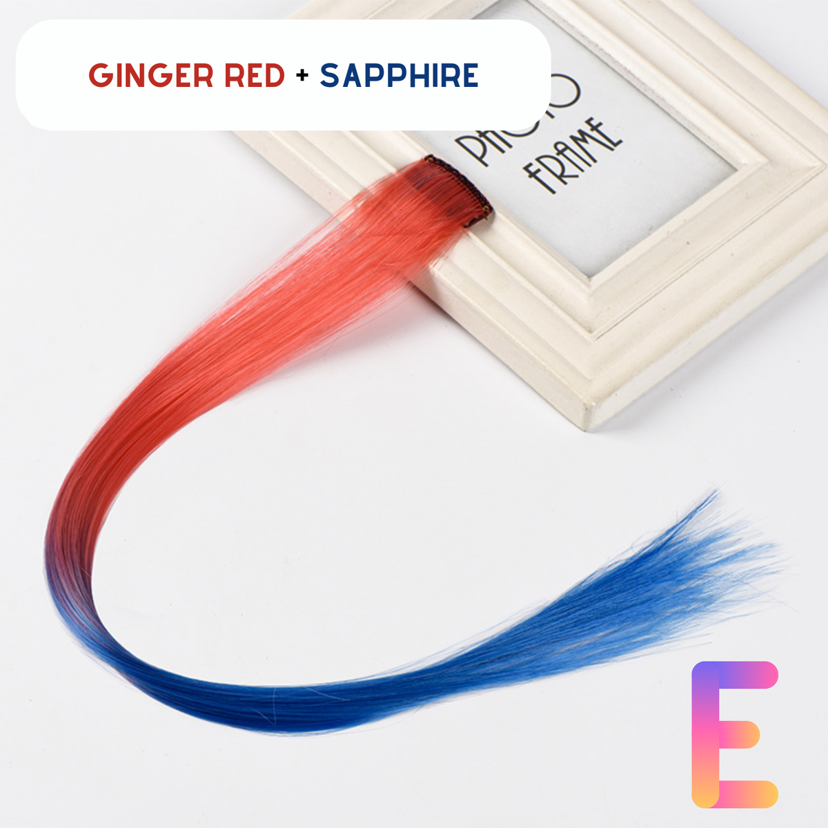 2Pcs Clip in Hair Extensions Synthetic Colored Hair Extensions Party Highlights Long Straight Hairpieces for Women