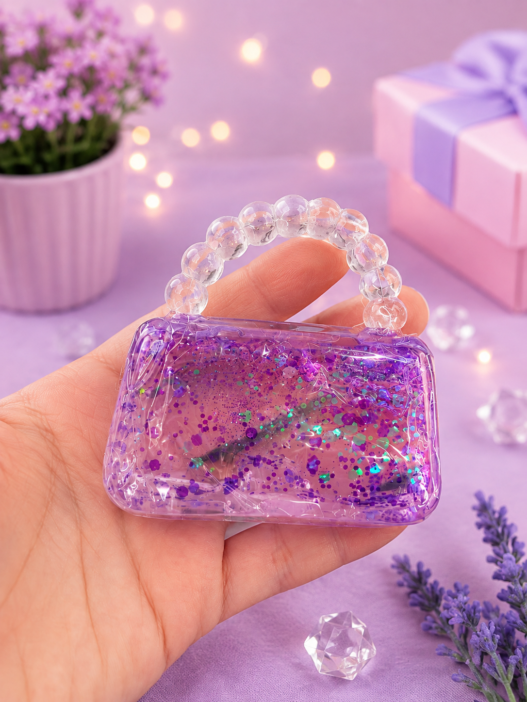 Glitter Maltose Hand Bag – Squeeze & Stretch Sensory Toy