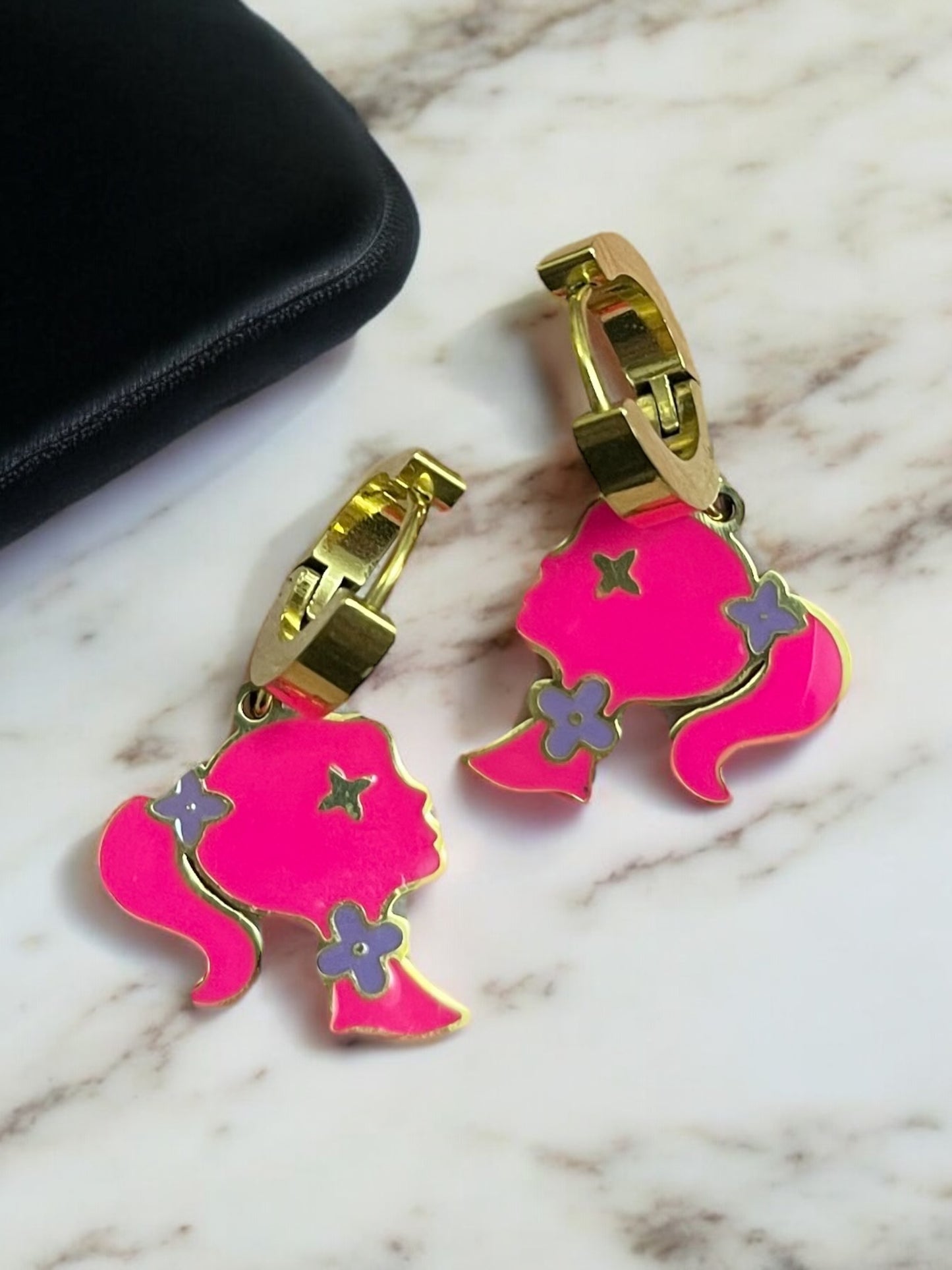 Barbie P.endant Earring Cute Charm 316L Stainless Steel 18K Gold Plated Women Festival Plant Charm Waterproof