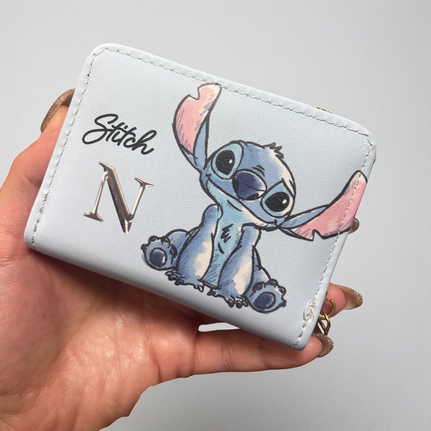 Disney Stitch Zip Wallet - Mini PU Leather Card Holder