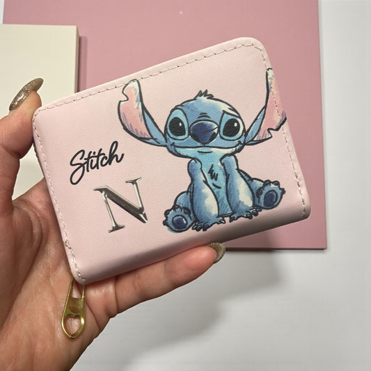 Disney Stitch Zip Wallet - Mini PU Leather Card Holder