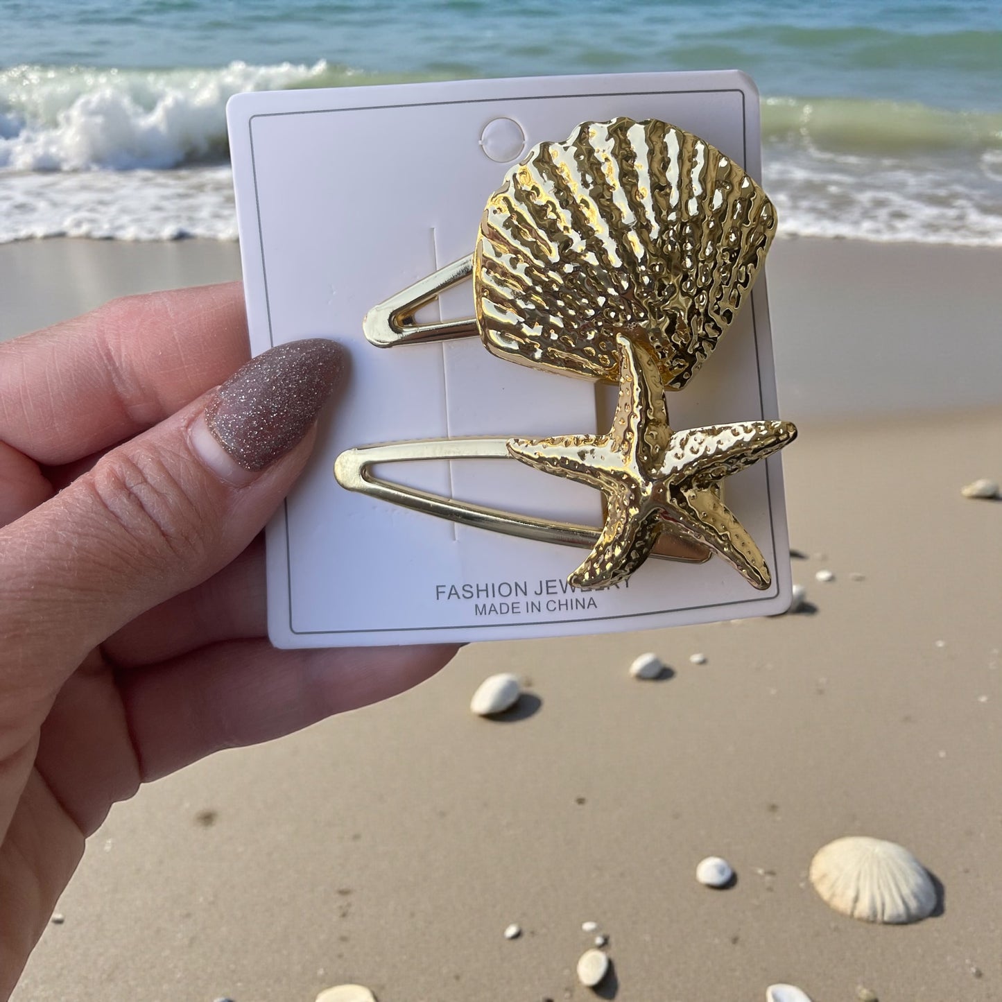 ✨ Coastal Gold Hair Clips – Sea-Inspired Elegance for Every Look - 2Pcs Shell Hair Clips Set