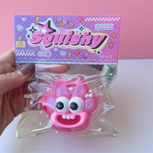 💗 Cute Glitter Squishy Face Toy – Soft Squeeze Stress Relief | Fun Sensory Toy for Kids
