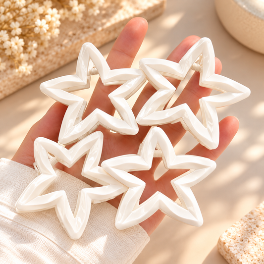White Star Hair Claw Clip
