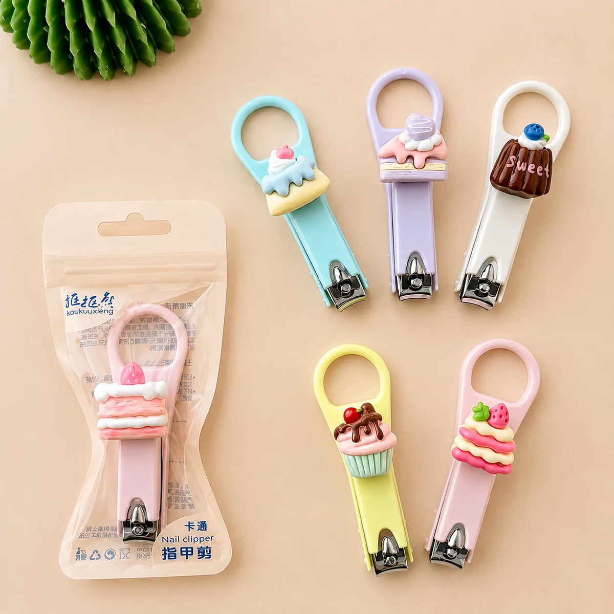 Cute Dessert Nail Clippers – Pastel Colors & Kawaii Cake Designs