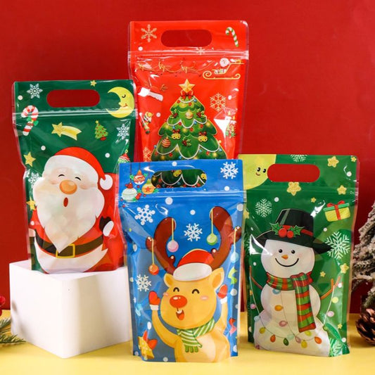 Christmas Gift Bags with Handles – Assorted Festive Designs, Pack of 6
