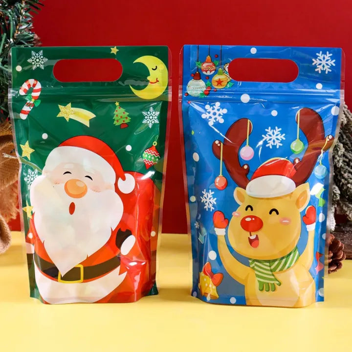 Christmas Gift Bags with Handles – Assorted Festive Designs, Pack of 6
