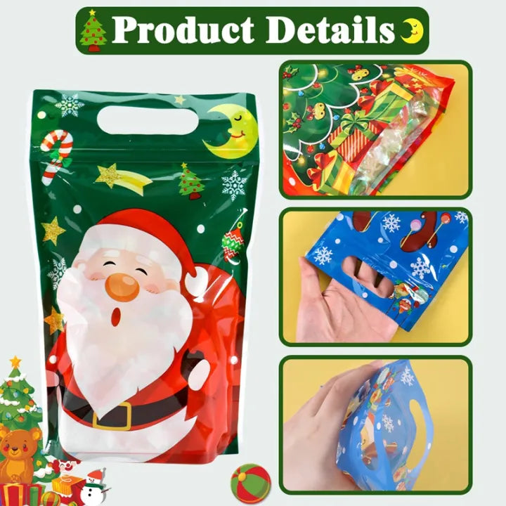 Christmas Gift Bags with Handles – Assorted Festive Designs, Pack of 6