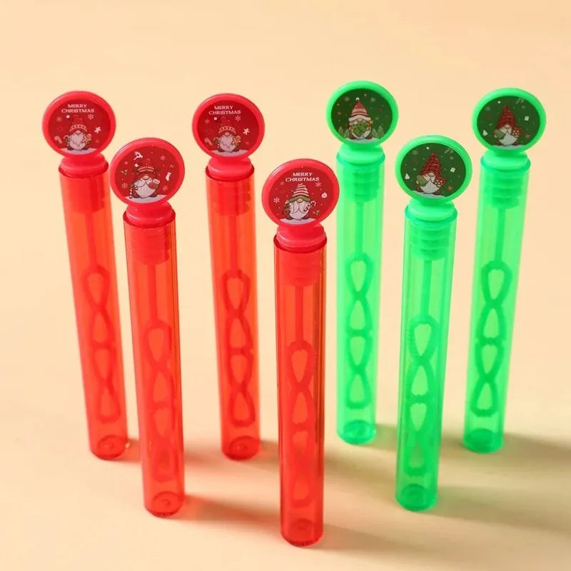 10Pcs Christmas Bubble Wands for Kids – Holiday Cartoon Bubble Blowers (10 Pieces, Random Colors)